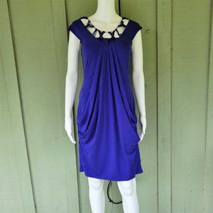 KAREN MILLEN Violet Draped Beaded Macrame Dress
